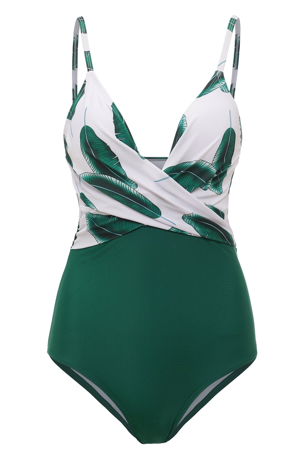 Maillots de bain Banana Leaf Printed Green One Piece