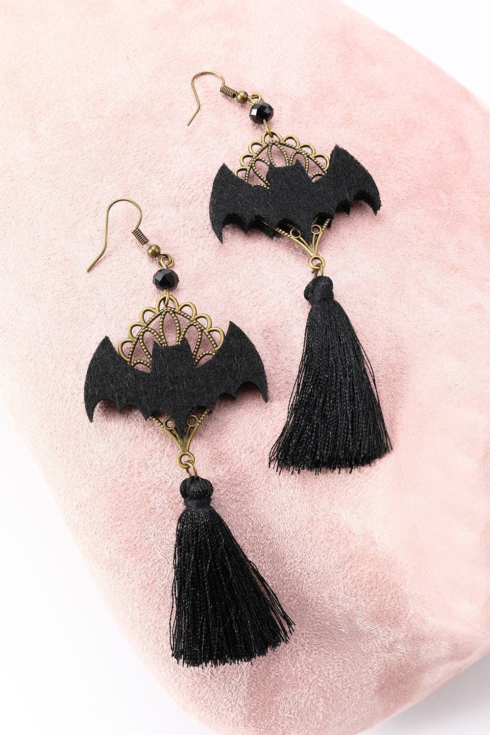 Boucles d’oreilles Noires Halloween Bat Drop