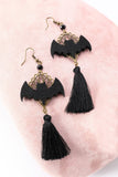Boucles d’oreilles Noires Halloween Bat Drop