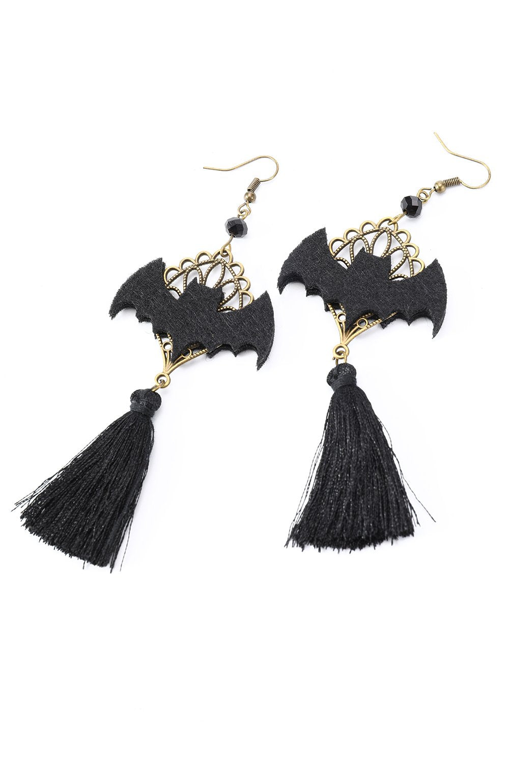 Boucles d’oreilles Noires Halloween Bat Drop
