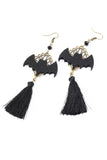 Boucles d’oreilles Noires Halloween Bat Drop