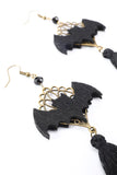Boucles d’oreilles Noires Halloween Bat Drop
