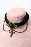 Choker de chaîne de croix d’Halloween noir