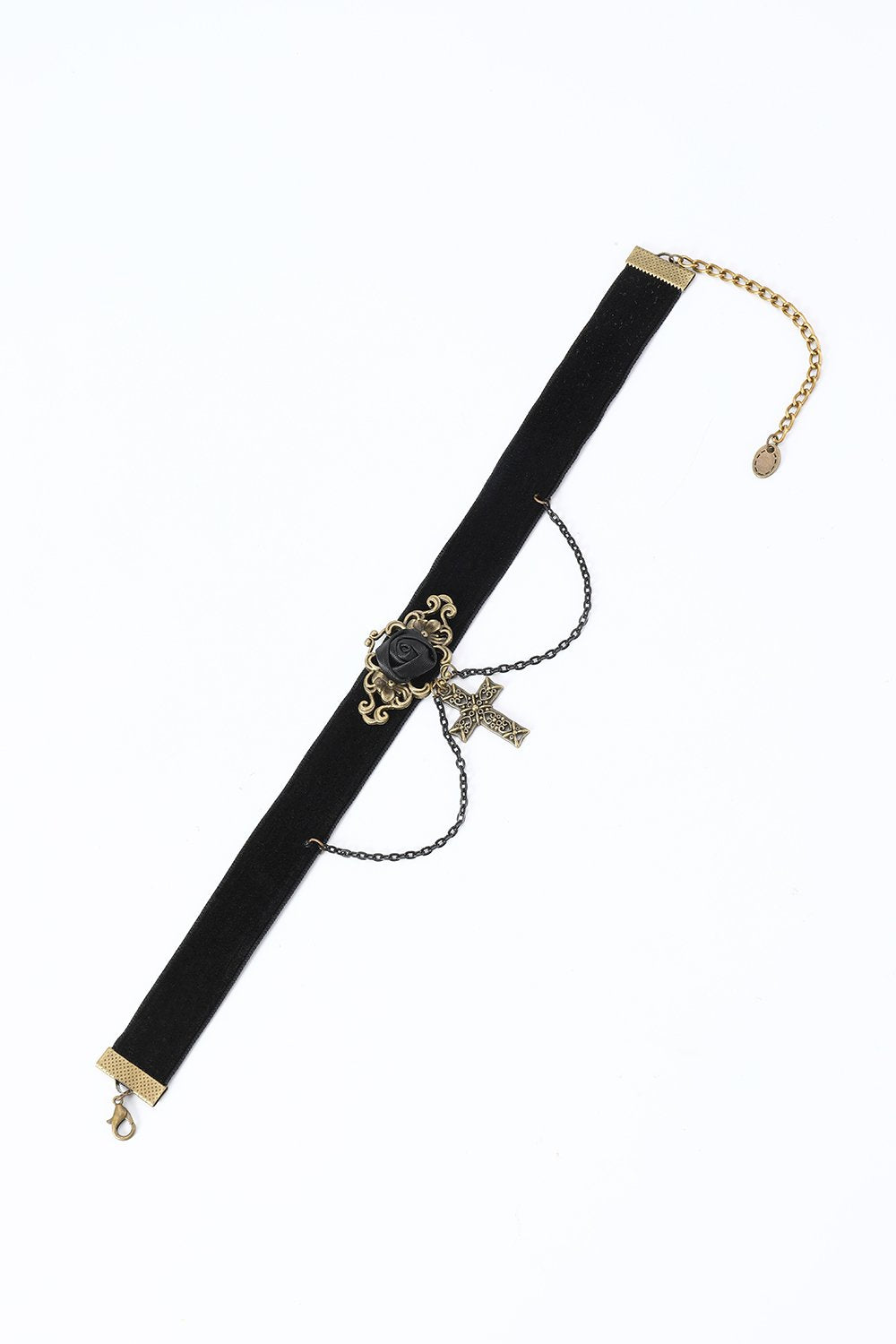 Choker de chaîne de croix d’Halloween noir