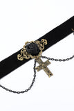 Choker de chaîne de croix d’Halloween noir