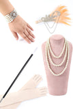 Champagne 1920s Accessoires Cinq Pièces Ensembles