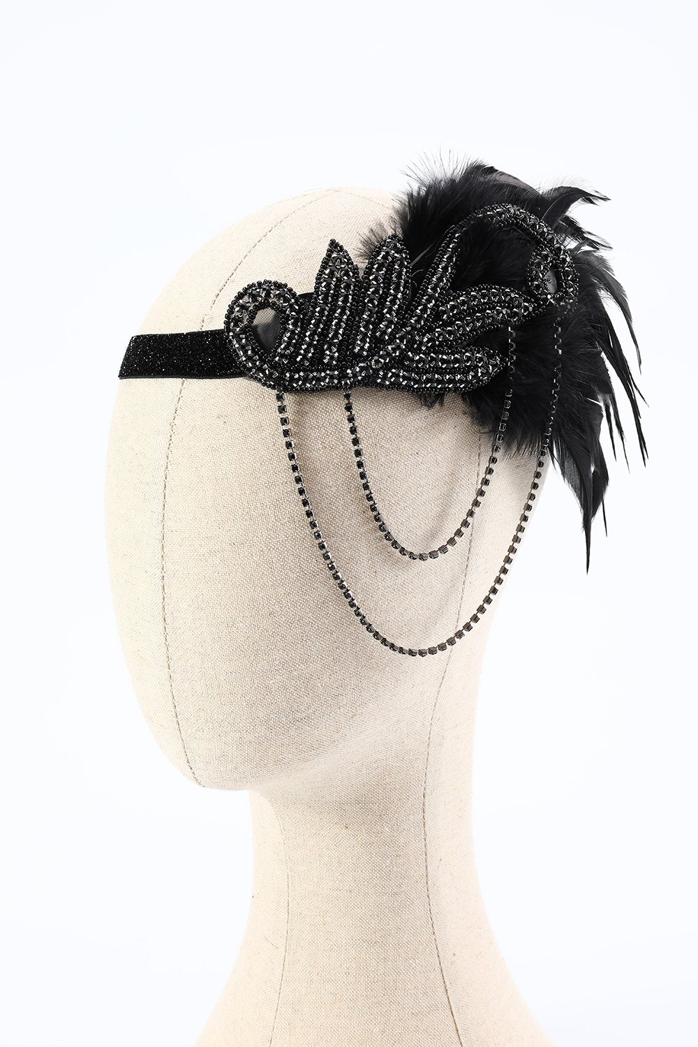 Ensemble d’accessoires flapper noir des années 1920