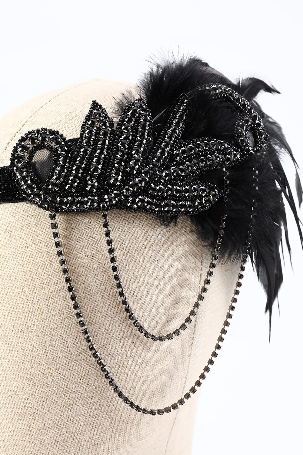 Ensemble d’accessoires flapper noir des années 1920
