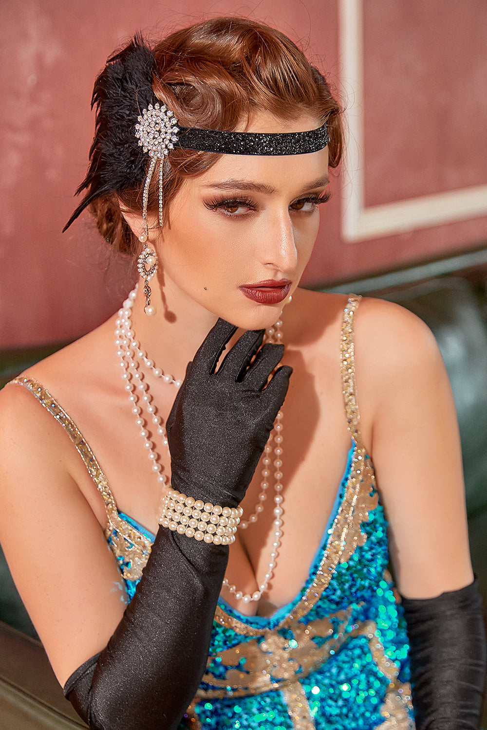 Ensembles d’accessoires de fête noirs des années 1920