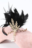 Bandeau de plumes noir des années 1920