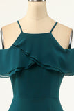 Robe de bal vert froid d’épaule