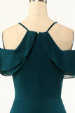 Robe de bal vert froid d’épaule