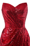 Robe rouge sirène à paillettes