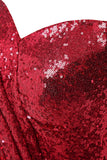 Robe rouge sirène à paillettes