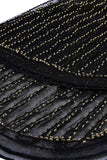 V Manche Noir 1920s Flapper Robe