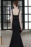 Robe formelle de bal longue sirène noire