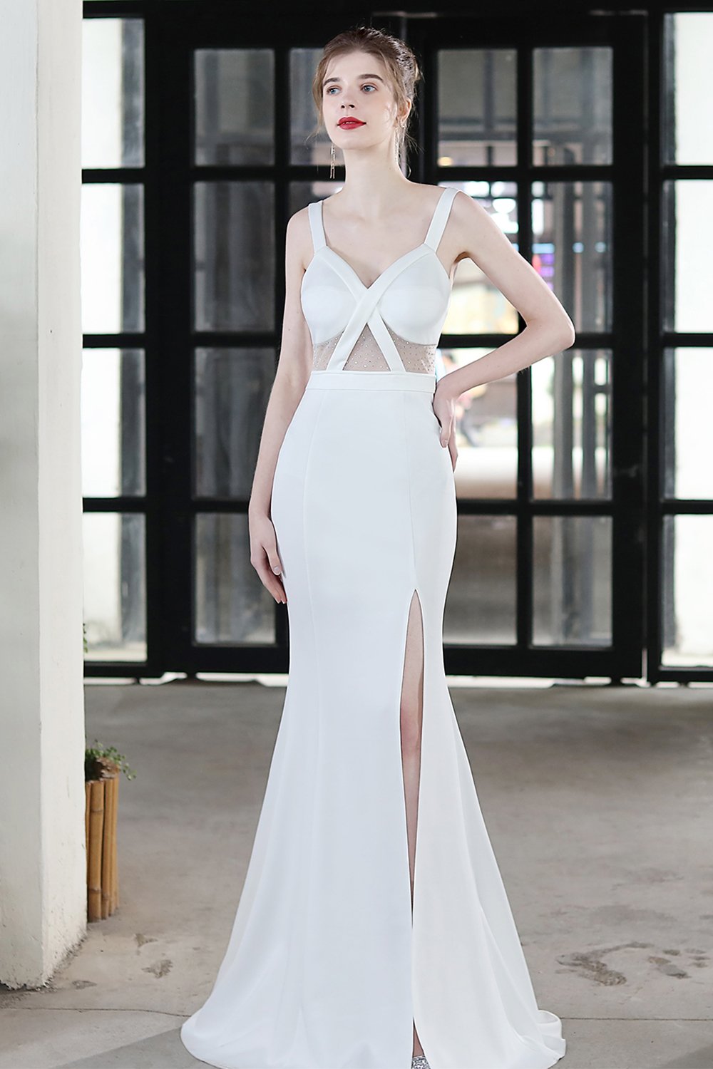 Robe formelle de bal longue sirène noire