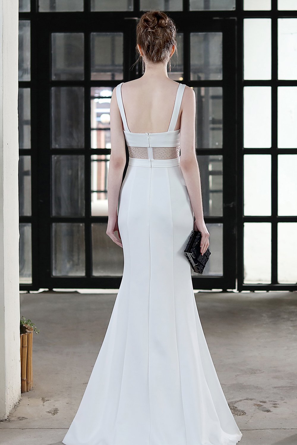 Robe formelle de bal longue sirène noire