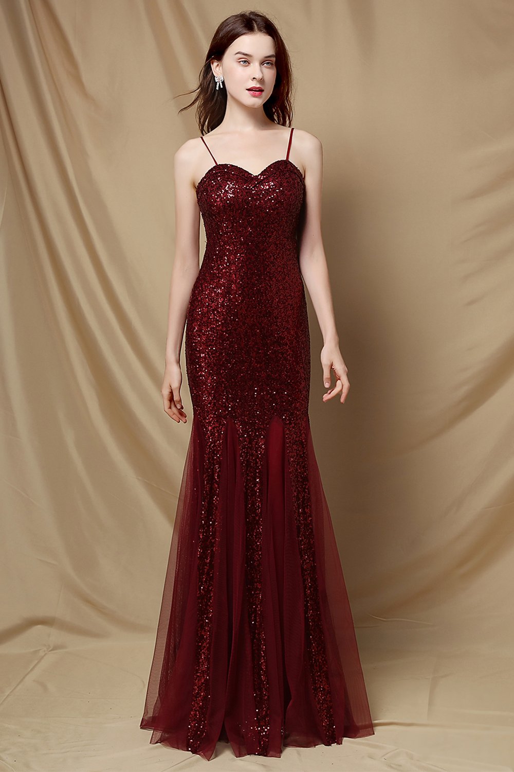Bourgogne Sirène Paillettes Robe de fête