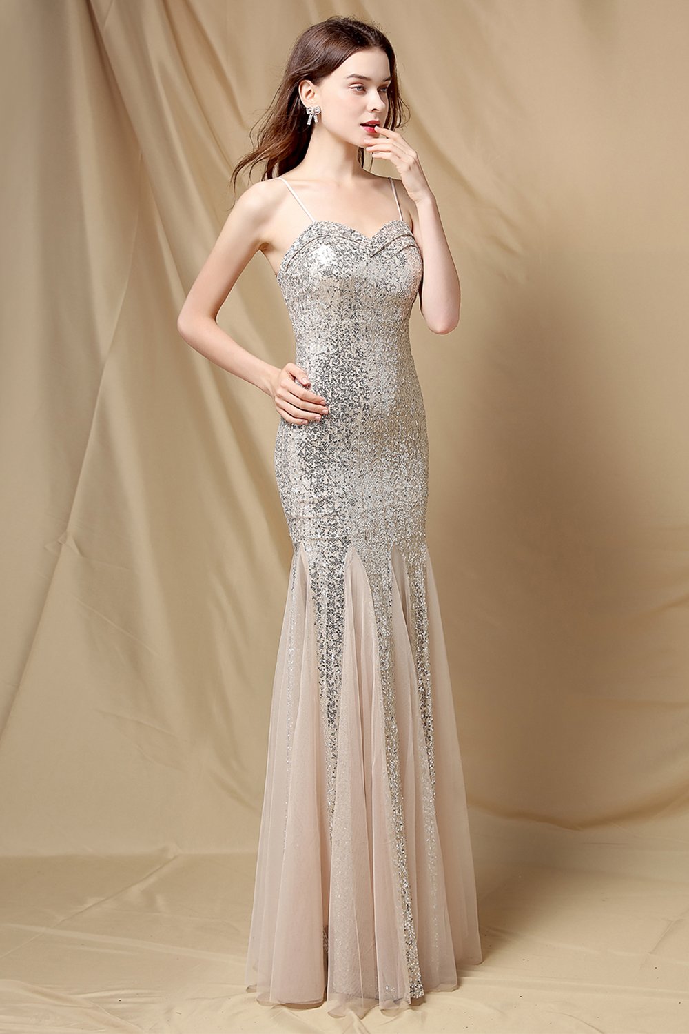 Bourgogne Sirène Paillettes Robe de fête