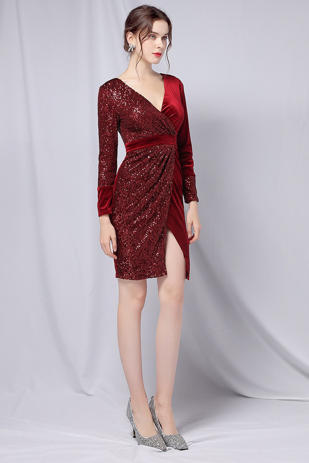 Bourgogne Paillettes & Robe cocktail velours