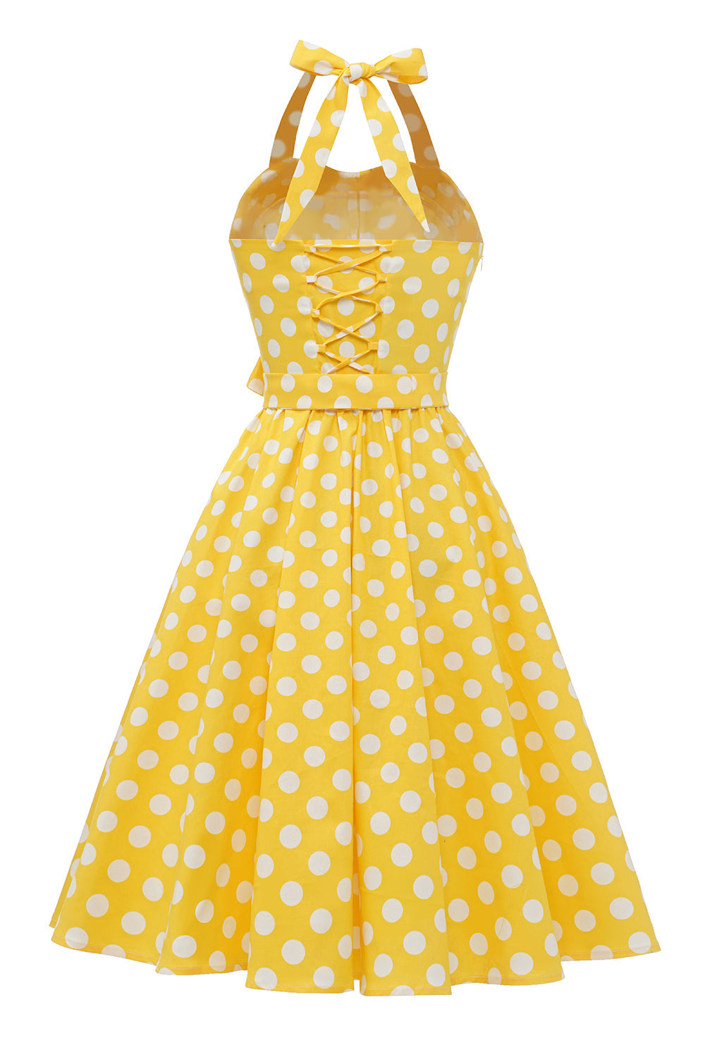 Robe Halter Blue Polka Dots années 50