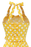 Robe Halter Blue Polka Dots années 50