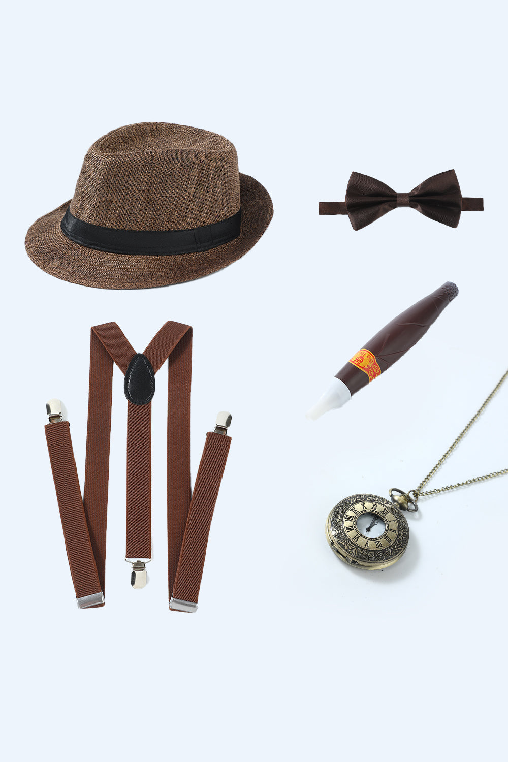 Ensemble d’accessoires blanc des années 20 pour hommes
