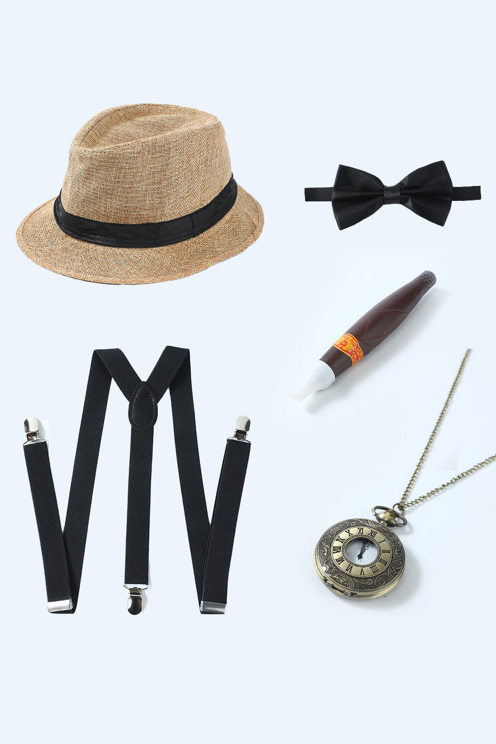 Ensemble d’accessoires rouges des années 20 pour hommes