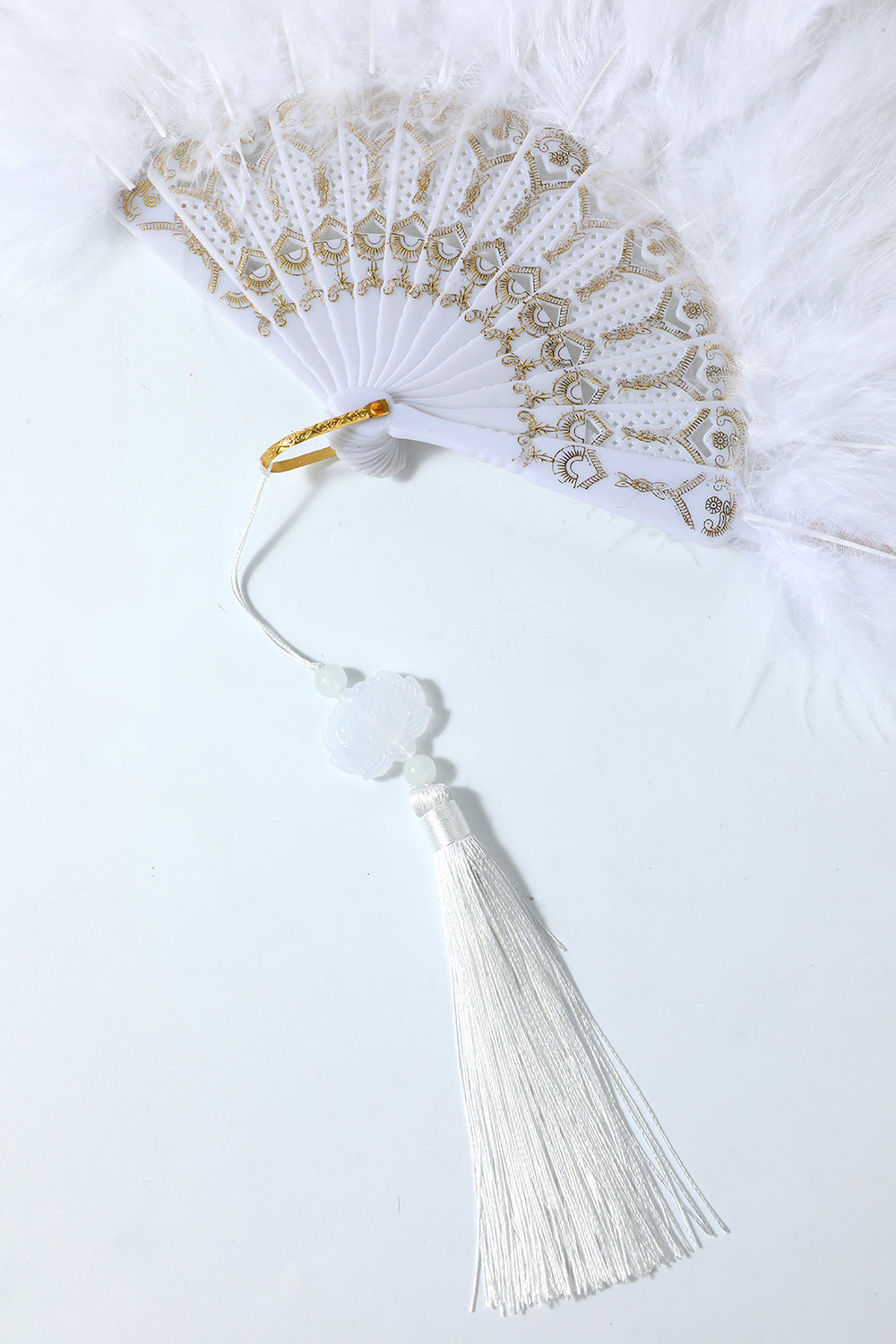 Éventail de dentelle de plumes des années 20