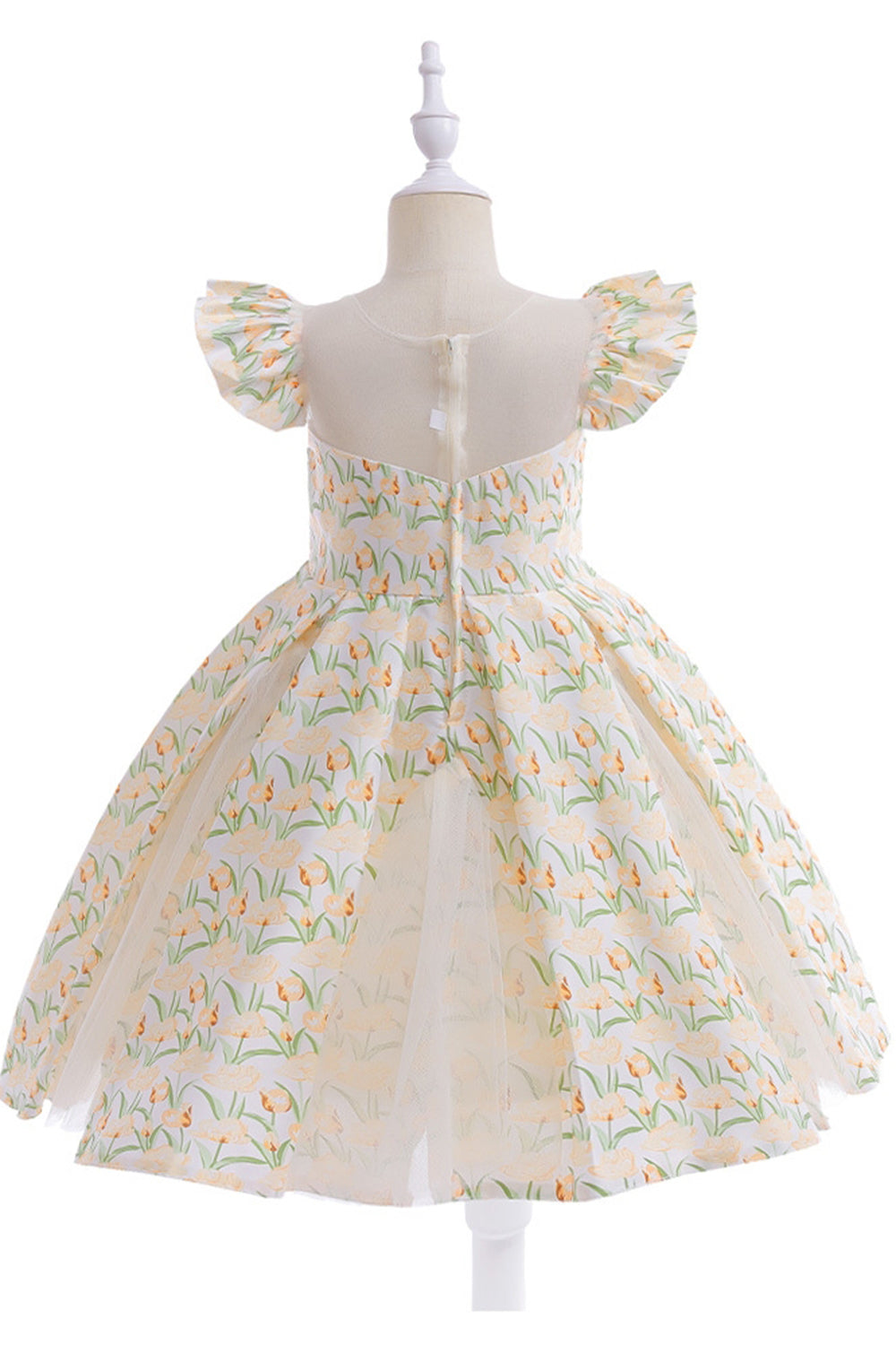 Robe de fille de fleur imprimée fleur rose