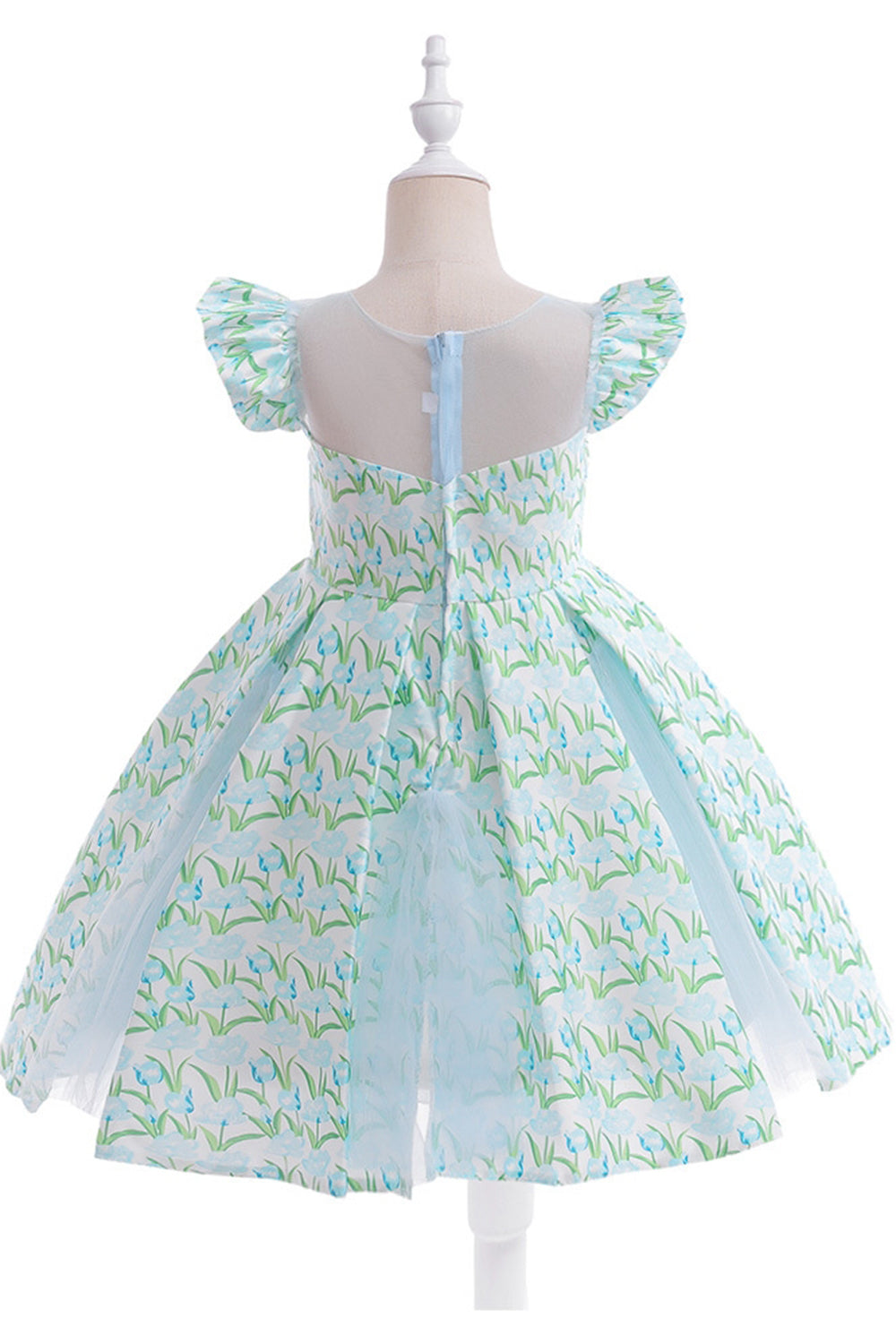 Robe de fille de fleur imprimée fleur rose