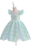 Robe de fille de fleur imprimée fleur rose