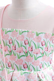 Robe de fille de fleur imprimée fleur rose