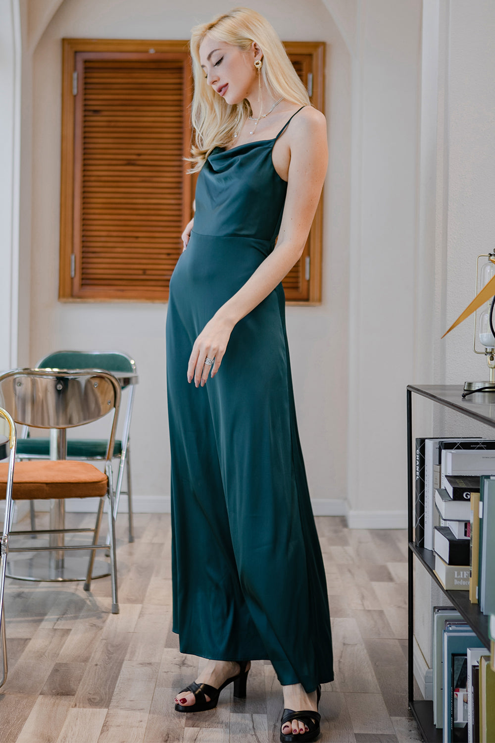 Robe de Bal Longue Simple Vert Foncé
