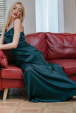 Robe de Bal Longue Simple Vert Foncé