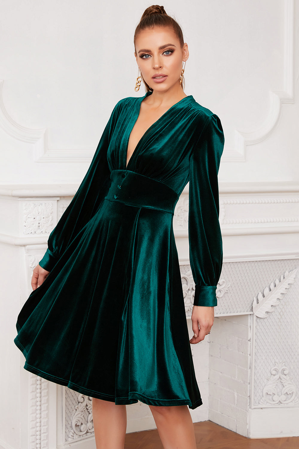 Robe de cocktail en velours à vente flash (1 pièce - Style et couleur aléatoires)