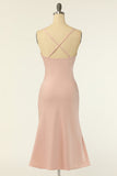 Gaine Spaghetti Straps Blush Robe de demoiselle d’honneur