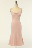 Gaine Spaghetti Straps Blush Robe de demoiselle d’honneur