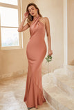 Mermaid Brown Halter Robe de demoiselle d’honneur