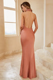 Mermaid Brown Halter Robe de demoiselle d’honneur
