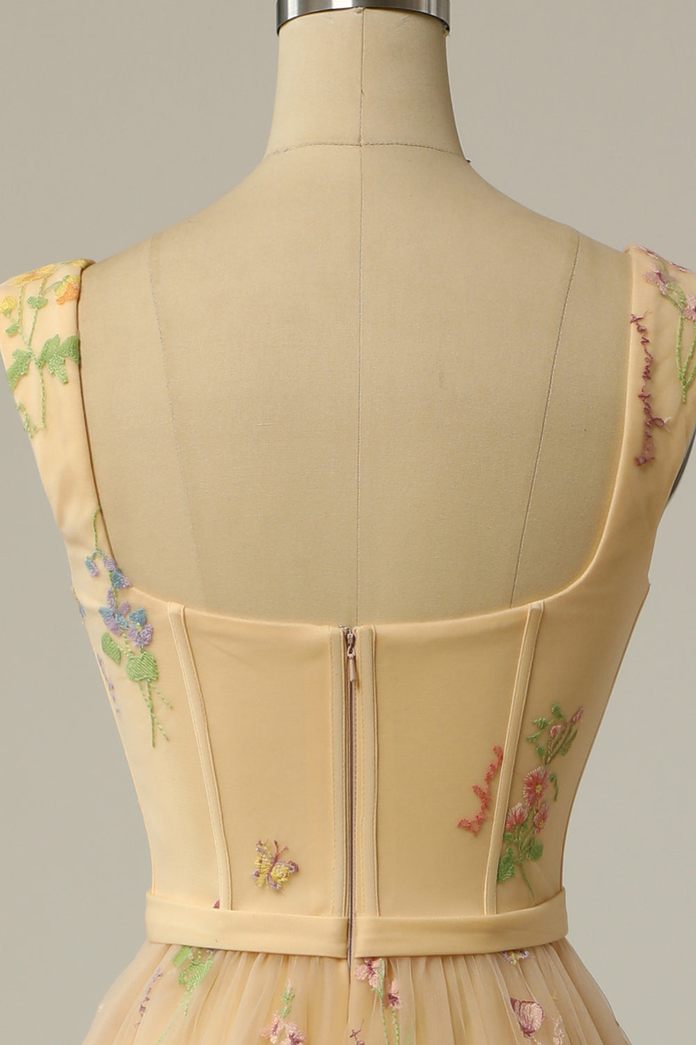 Une ligne Robe de soirée longue champagne chérie avec broderie