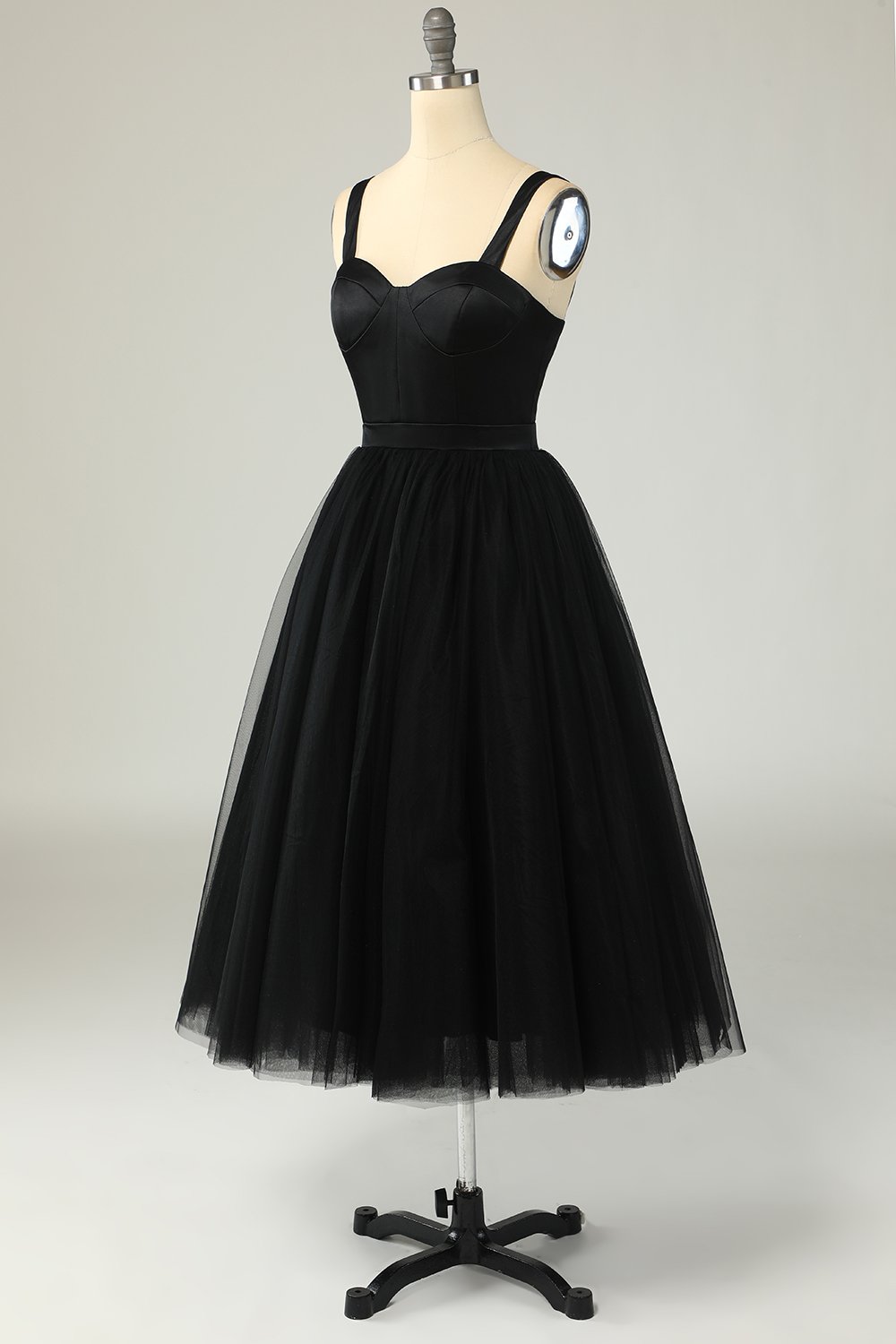 Robe de cocktail en tulle bleu ciel