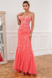 Robe de bal en tulle de corail