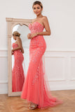 Robe de bal en tulle de corail