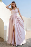 Blush Sequins Robe de bal avec fente