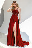 Robe de bal Spaghetti Bleue Avec Dentelle