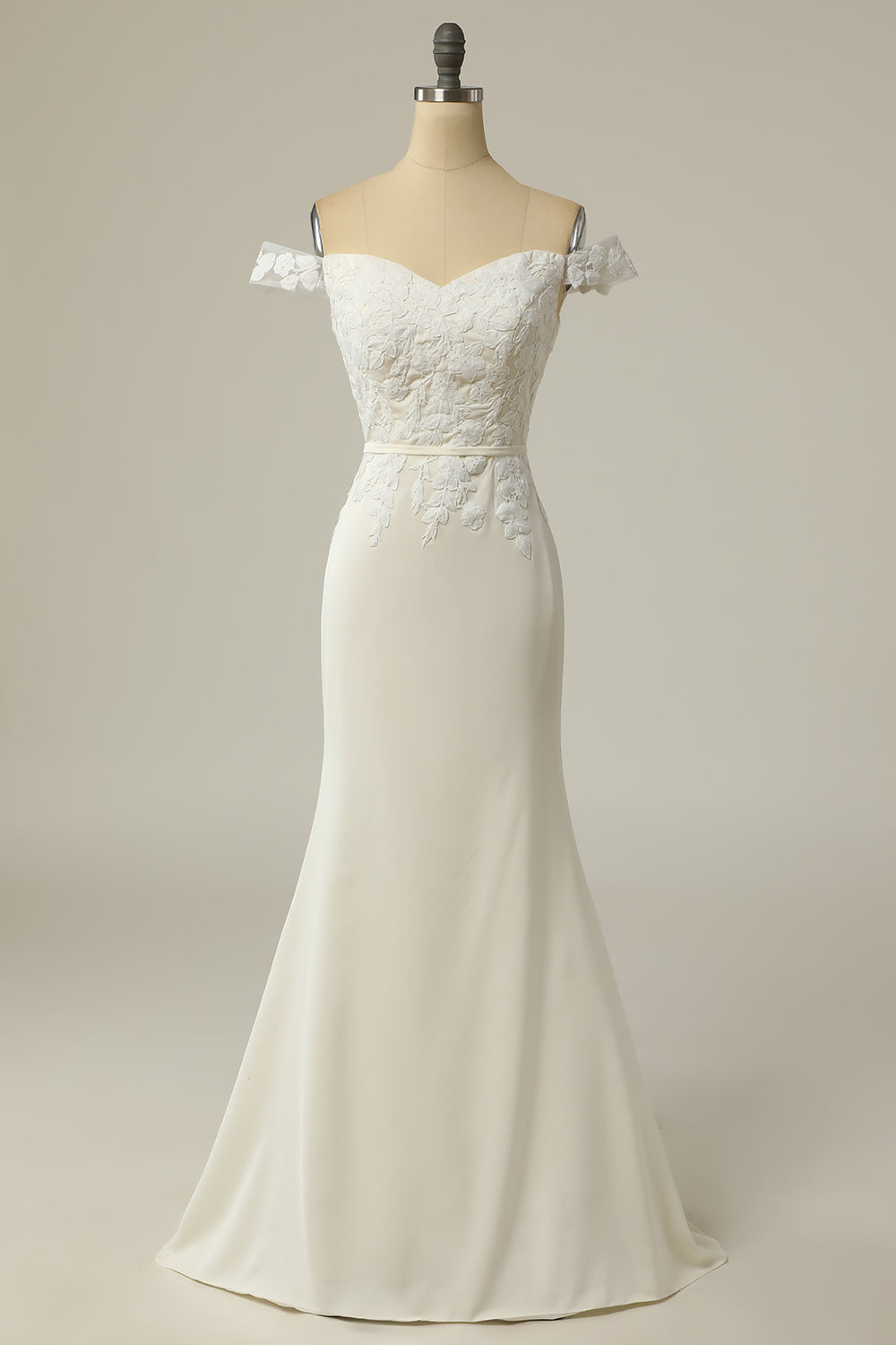 Mermaid Off the Shoulder Robe de mariée blanche avec appliques