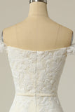 Mermaid Off the Shoulder Robe de mariée blanche avec appliques