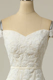 Mermaid Off the Shoulder Robe de mariée blanche avec appliques